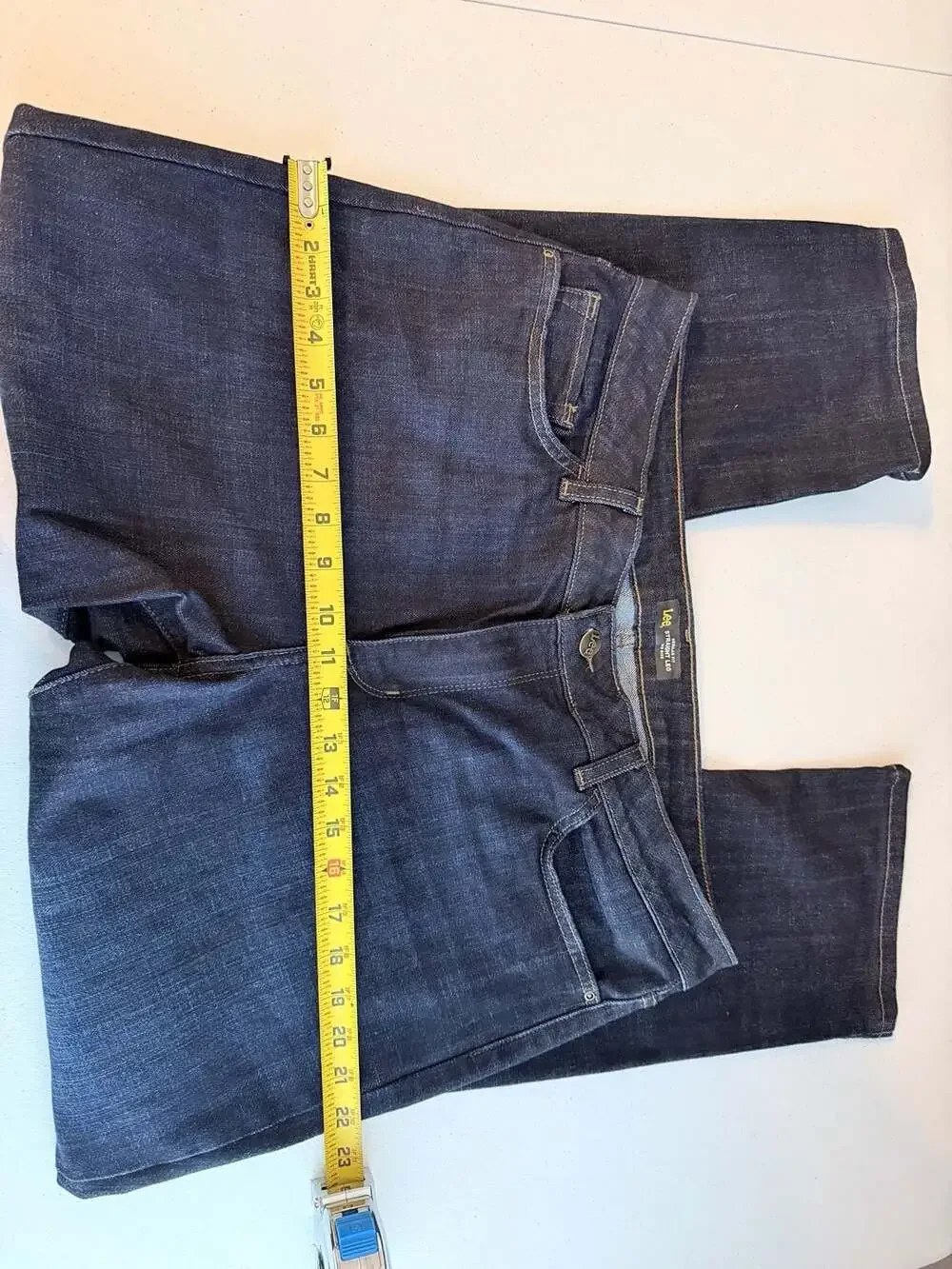Lee Women's Regular Fit Straight Leg Mid Rise Jeans Dark Wash Size 18 Short  KD